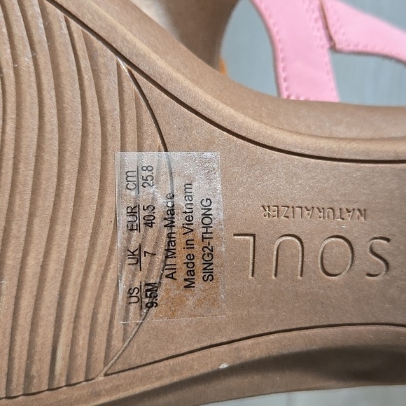 Soul Naturalizer Pink Floral Women's Sandals Bow Flower Shoes Sz 9.5M - Picture 10 of 10